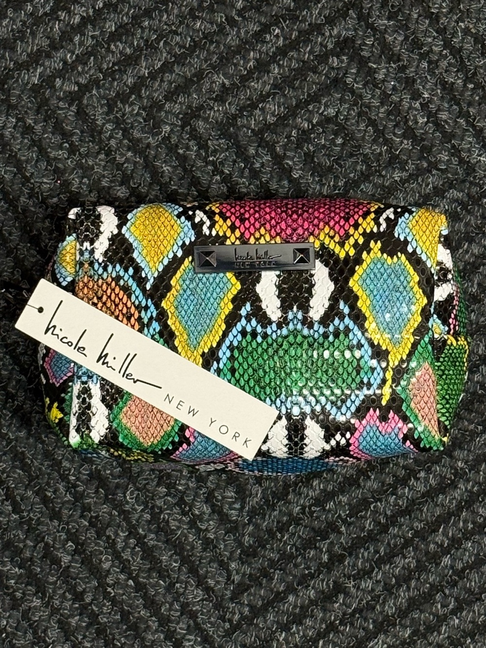 Nicole Miller Multicolor Snake-Print Wristlet